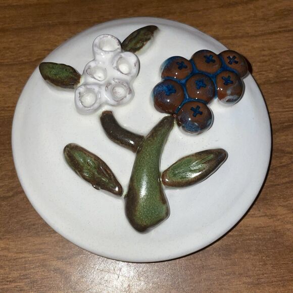 Vintage RACKLIFFE Pottery Blue Hill Maine Blueberry Jelly Dish And Lid - Picture 12 of 14